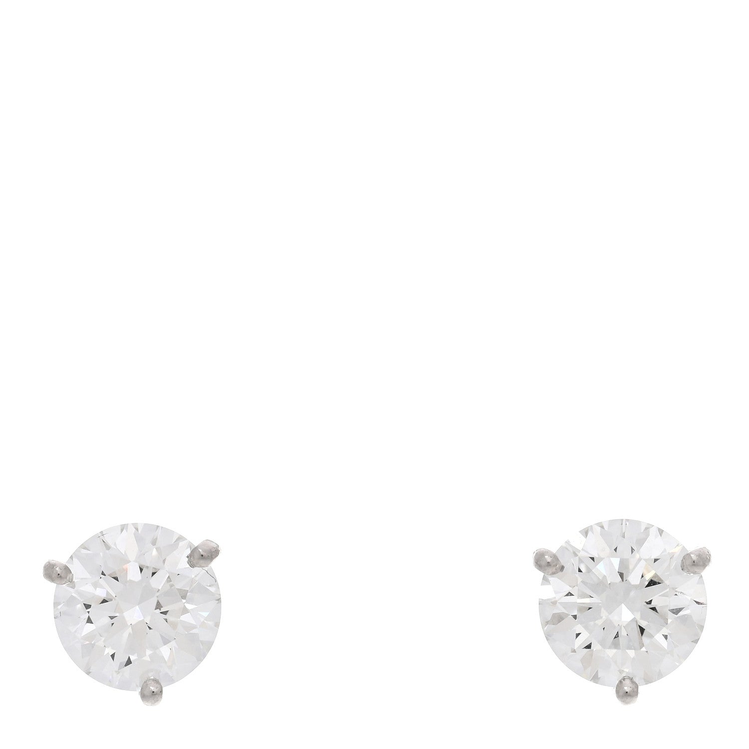 Tiffany Platinum Diamond 2.00ctw Solitaire Earrings 1 of 4