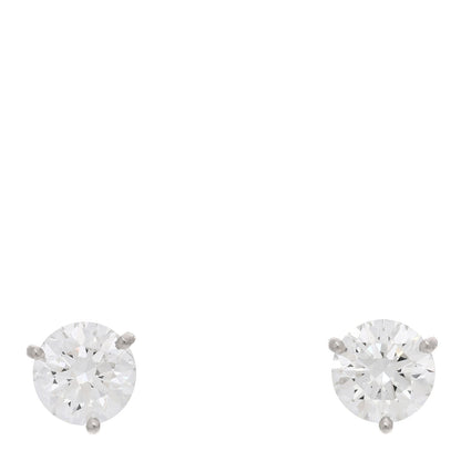 Tiffany Platinum Diamond 2.00ctw Solitaire Earrings 1 of 4