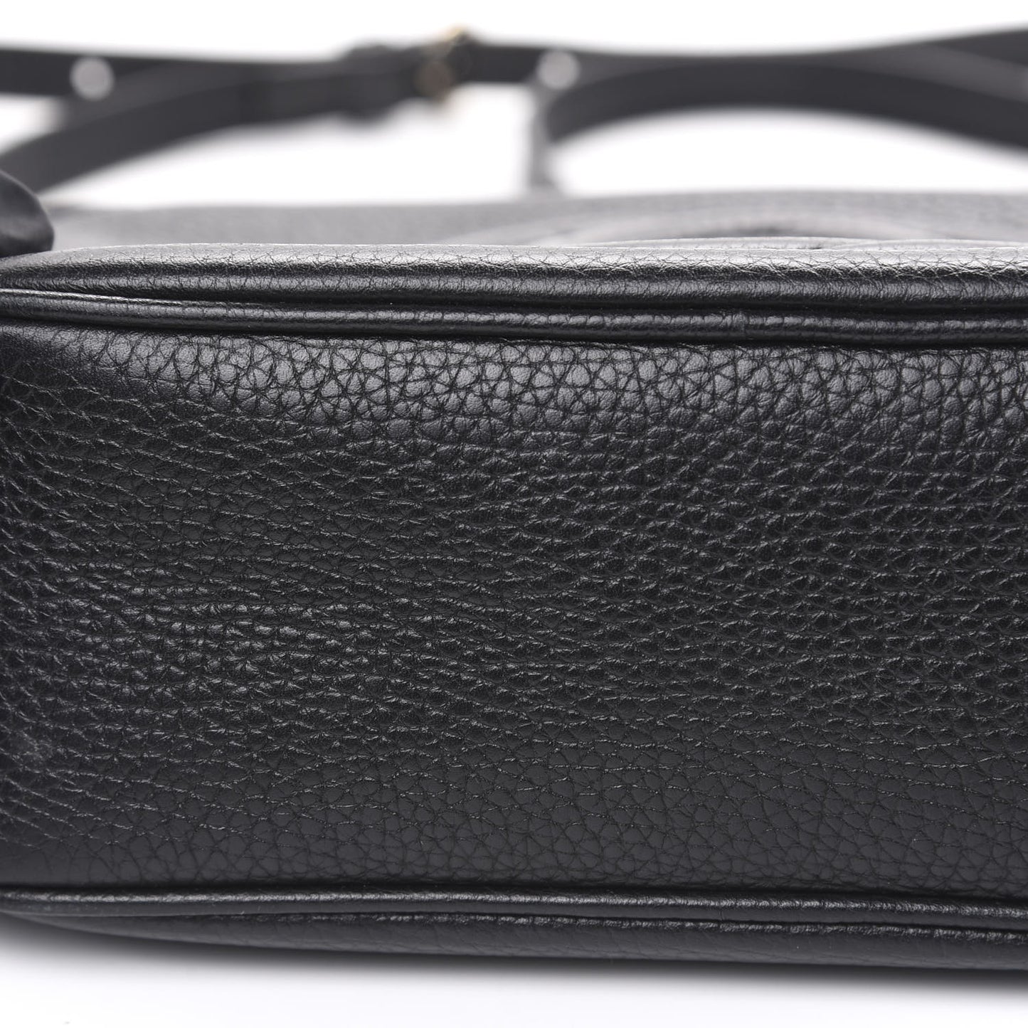 Pebbled Calfskin Small Soho Disco Bag Black