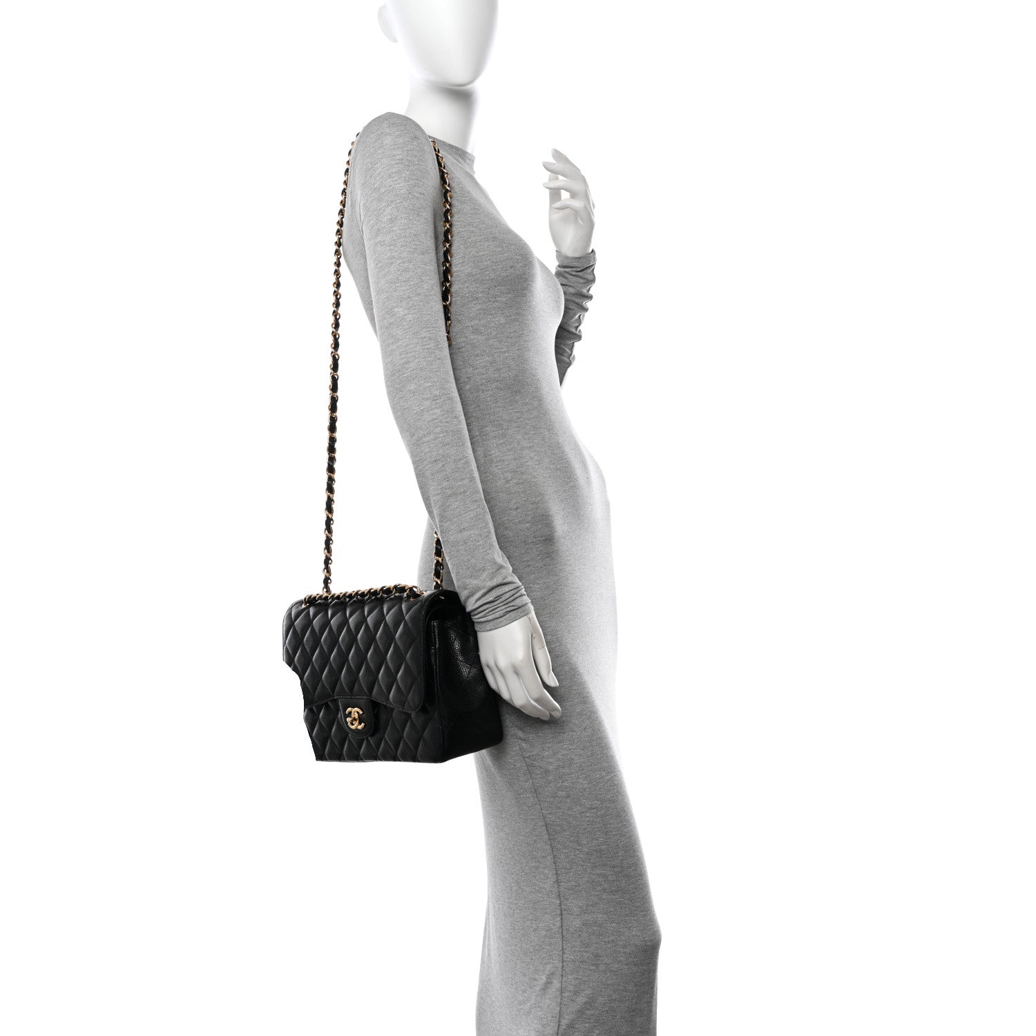 Chanel Caviar Quilted Jumbo Double Flap Black 2 of 13