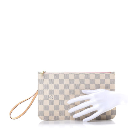 Louis Vuitton Damier Azur Neverfull MM GM Pochette Rose Ballerine 2 of 6