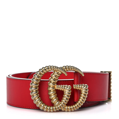 Gucci Moon Calfskin Torchon Double G 40mm Belt 95 38 Hibiscus Red 1 of 6