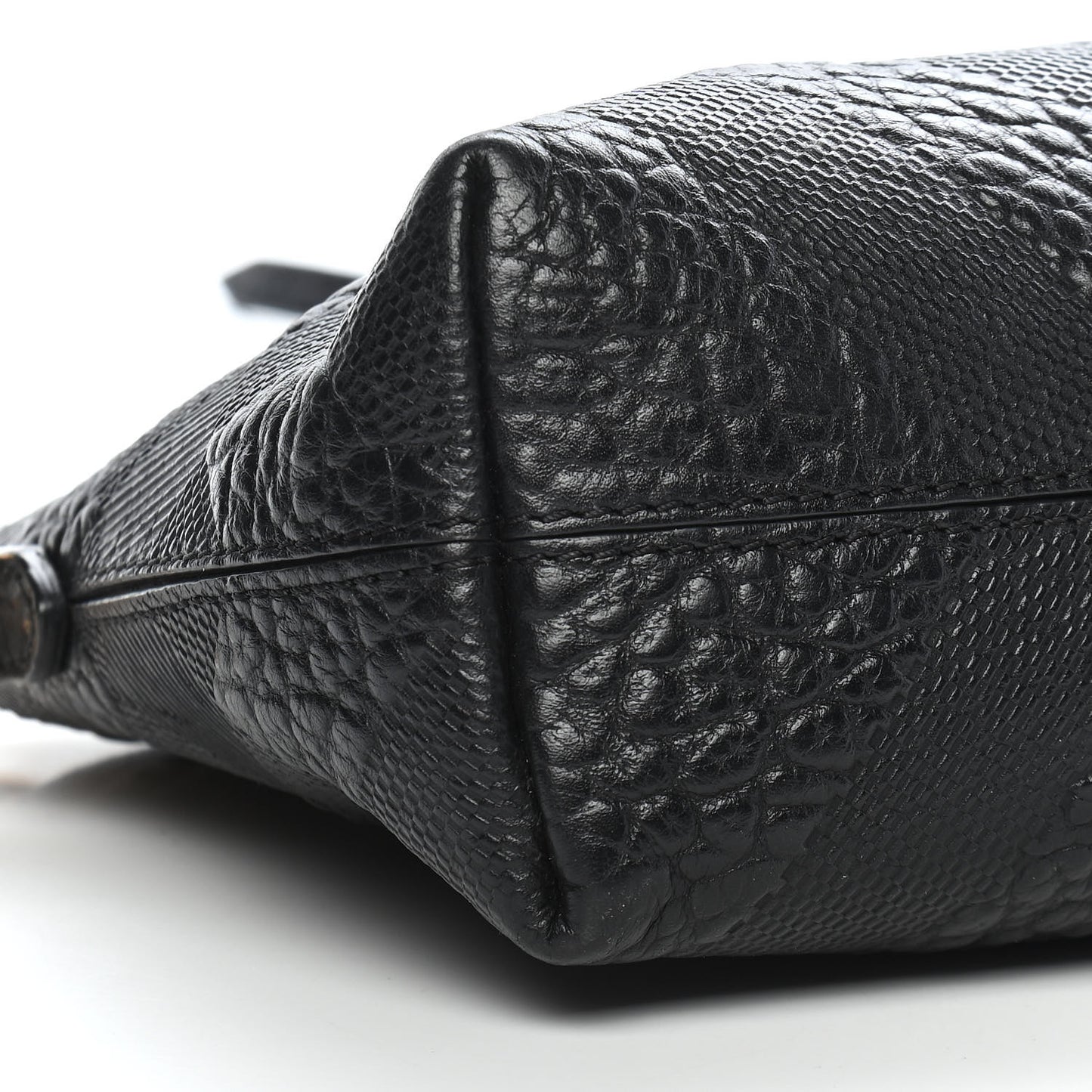Signature Grain Calfskin Check Embossed Small Chichester Crossbody Clutch Bag Black