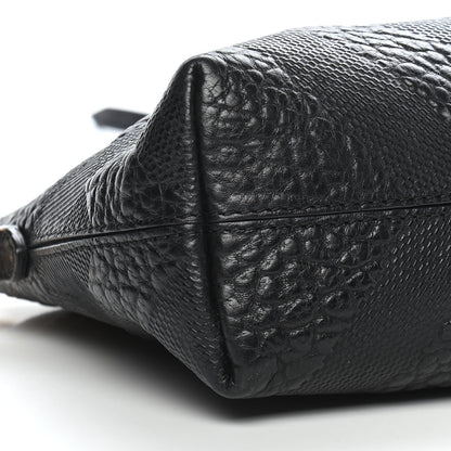 Burberry Signature Grain Calfskin Check Embossed Small Chichester Crossbody Clutch Bag Black 8 of 9