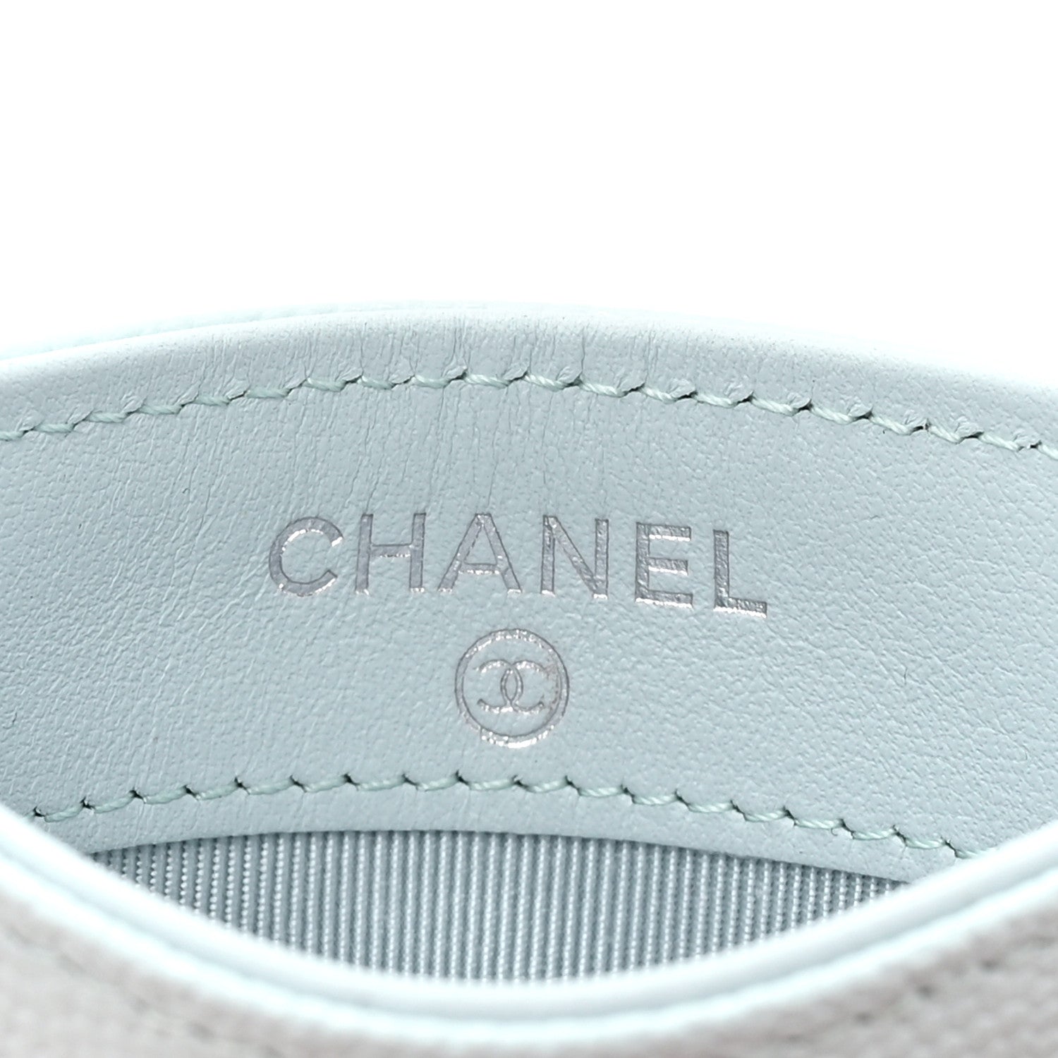 Chanel Caviar Quilted Card Holder Light Blue 6 of 11
