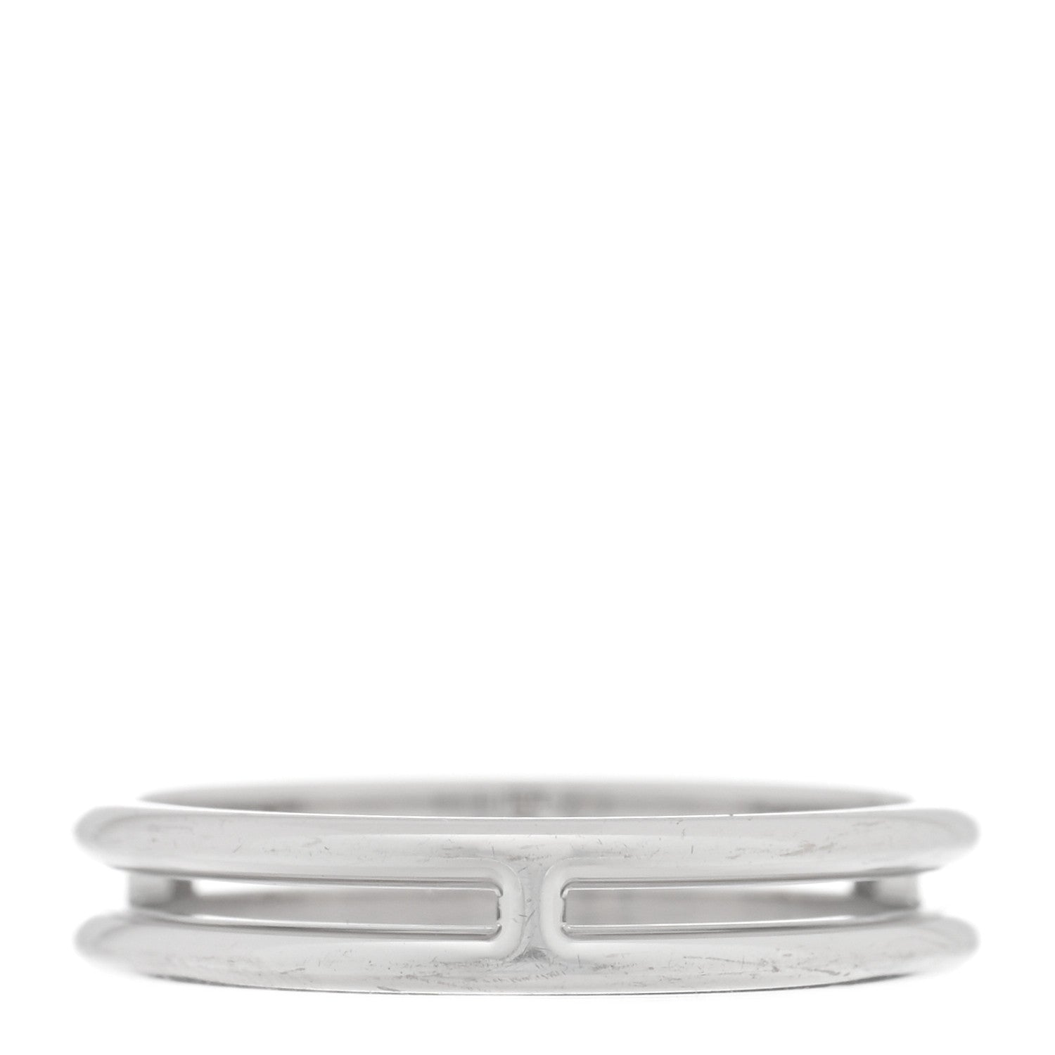Hermes 18K White Gold Ariane Wedding Band Ring 53 6.5 3 of 4
