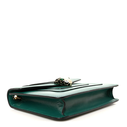 Bulgari Calfskin Small Serpenti Forever Snake Strap Crossbody Bag Emerald Green 4 of 10