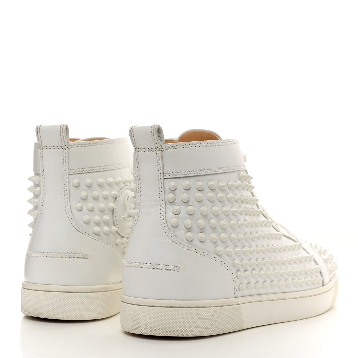 Calfskin Louis Spikes Flat Sneakers 44 White 42.5 White