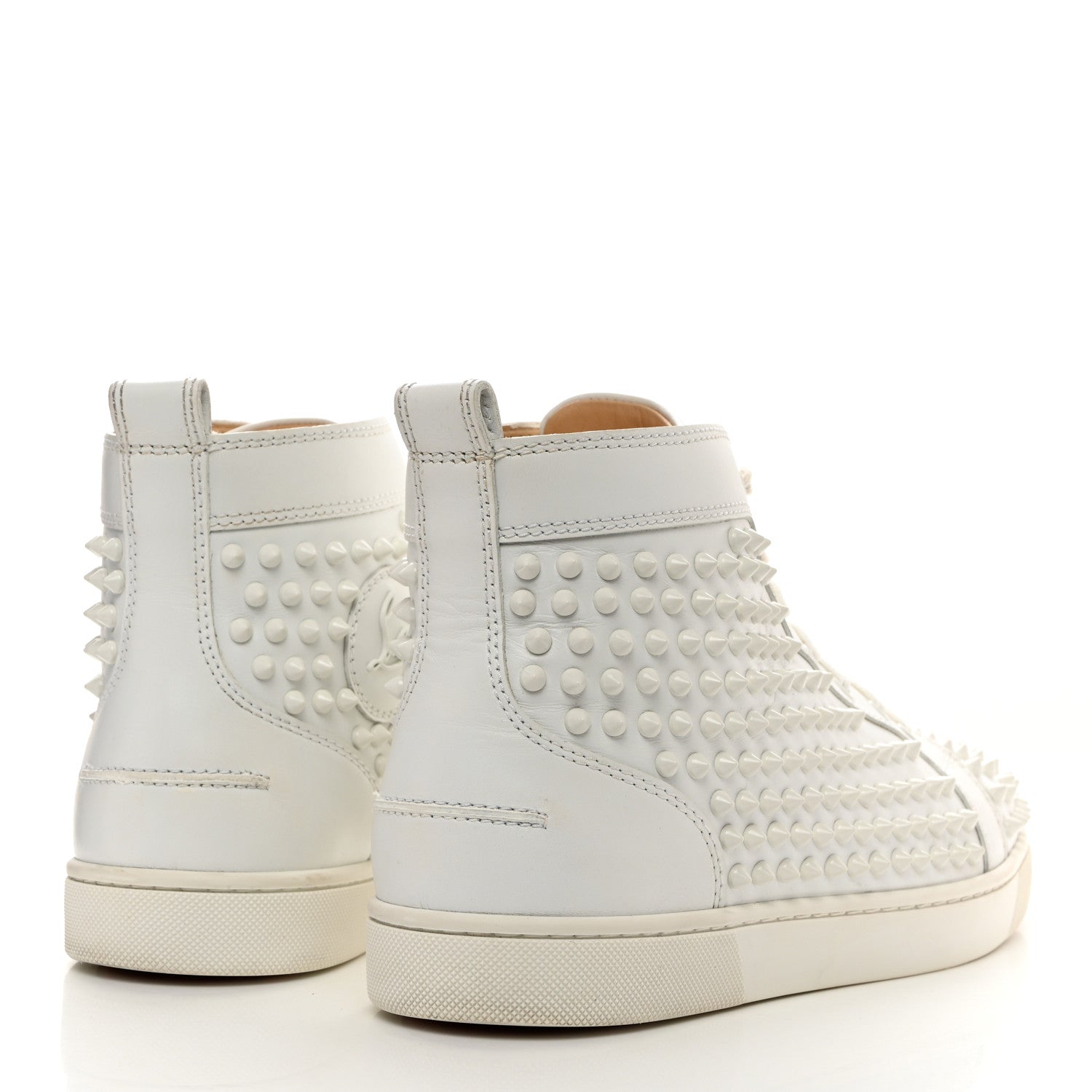 Christian Louboutin Calfskin Louis Spikes Flat Sneakers 44 White 42.5 White 4 of 7