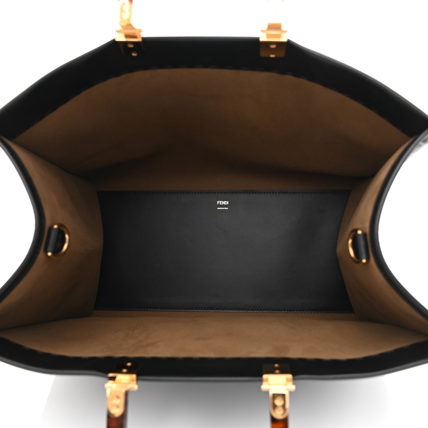 Fendi Vitello King Plexiglass Large Fendi Sunshine Shopper Tote Black 5 of 12