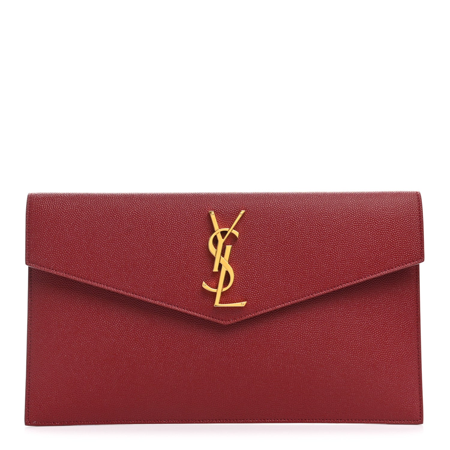 Saint Laurent Grain De Poudre Uptown Pouch Red 1 of 7