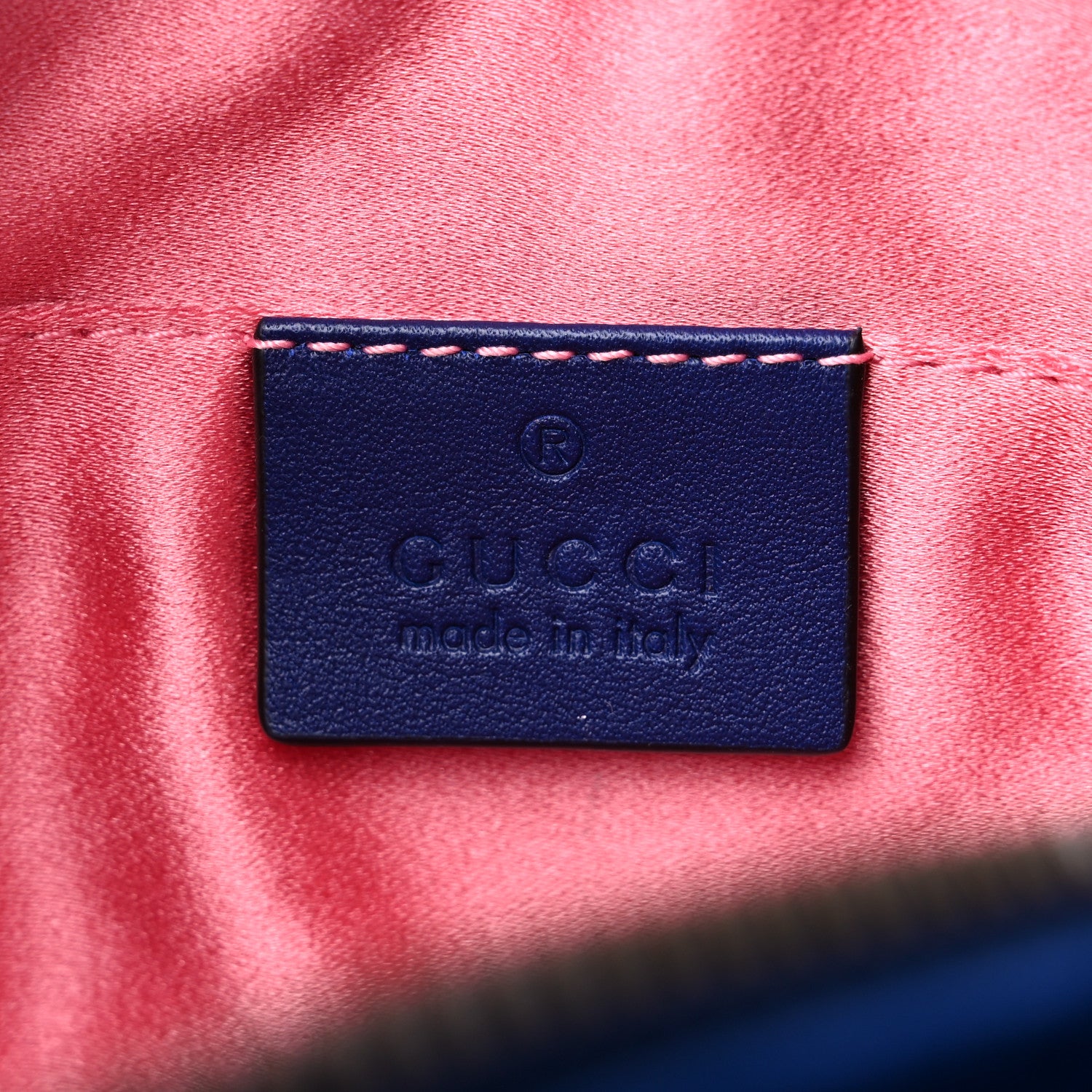 Gucci Velvet Matelasse GG Marmont Belt Bag 85 34 Cobalt Blue 6 of 10
