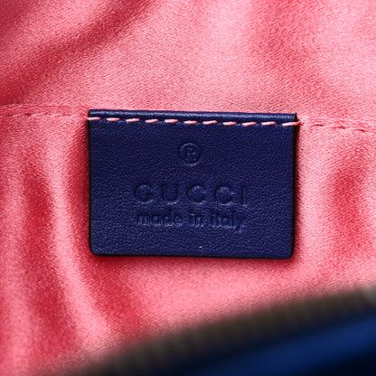 Gucci Velvet Matelasse GG Marmont Belt Bag 85 34 Cobalt Blue 6 of 10