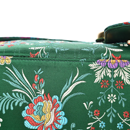 Gucci Jacquard Matelasse Floral Maxi GG Marmont Top Handle Shoulder Bag Green Multicolor 10 of 19