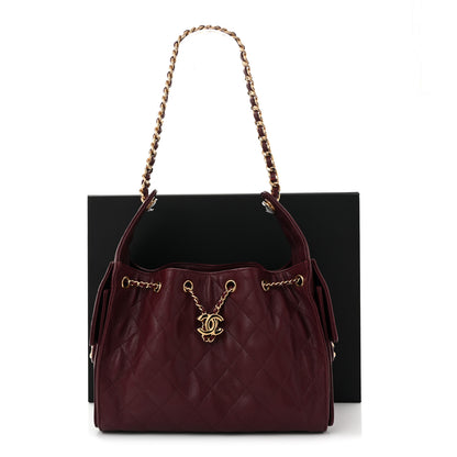 Chanel Caviar Quilted Small Chanel 25 Handbag Burgundy 11 of 11