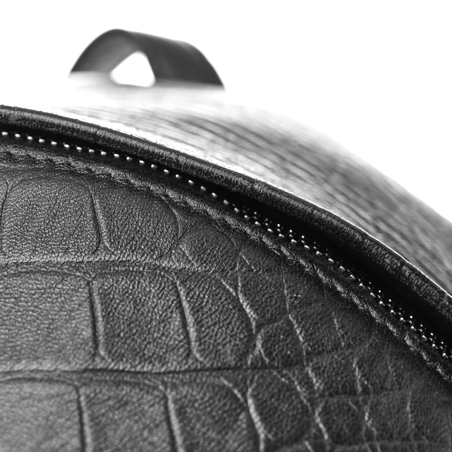 Calfskin Logo Crocodile Embossed Everyday Backpack Black