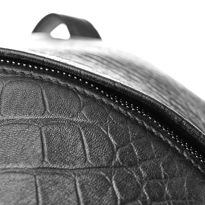 Balenciaga Calfskin Logo Crocodile Embossed Everyday Backpack Black 14 of 15