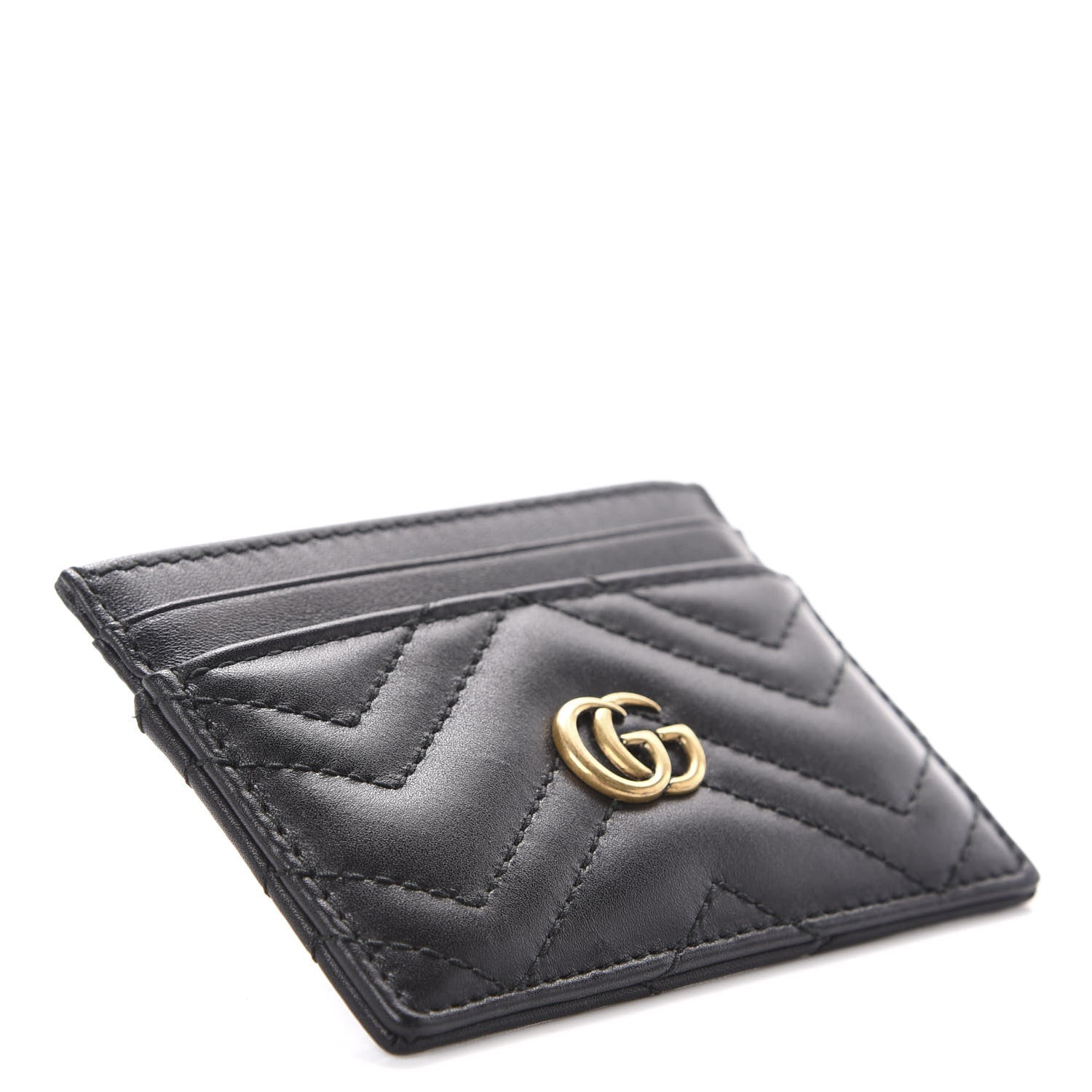 Gucci Calfskin Matelasse GG Marmont Card Holder Black 4 of 6