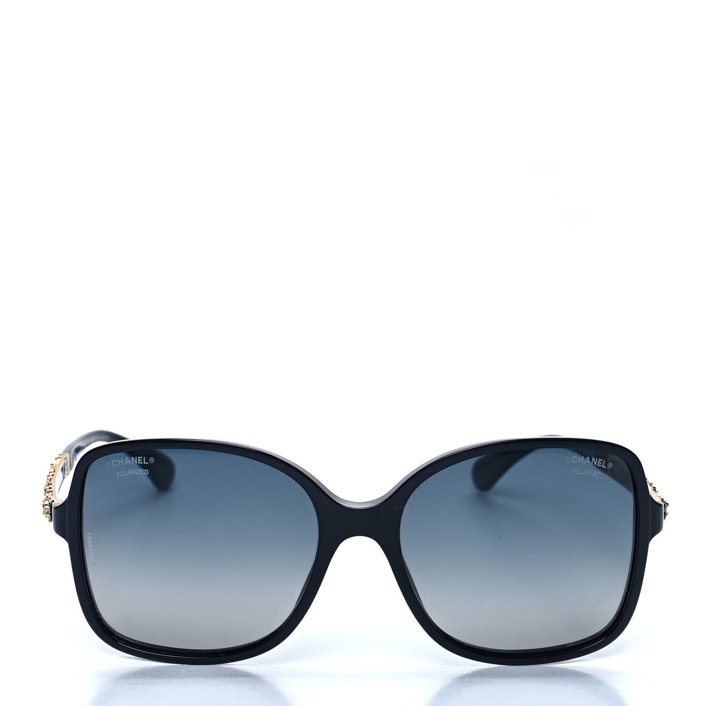 Acetate Polarized Bijou Square Sunglasses 5355 Black