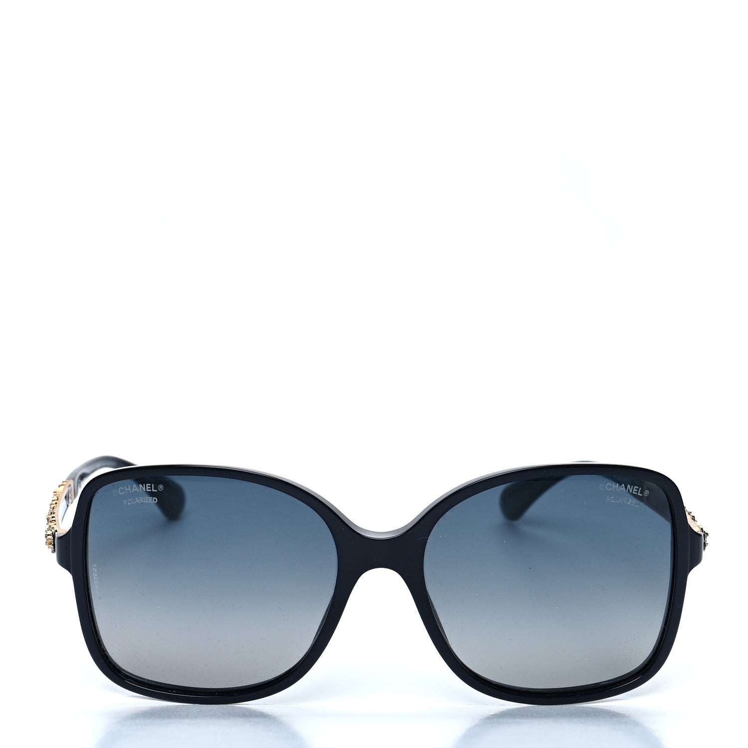 Chanel Acetate Polarized Bijou Square Sunglasses 5355 Black 2 of 8