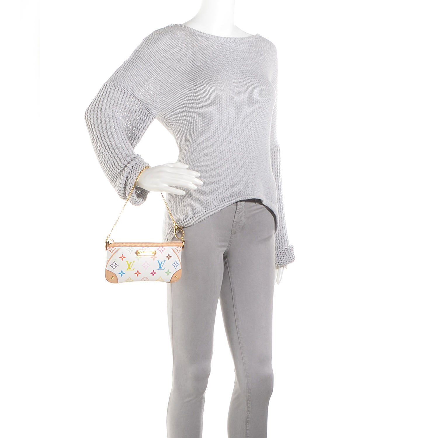 Louis Vuitton Monogram Multicolor Pochette Milla MM White 2 of 8