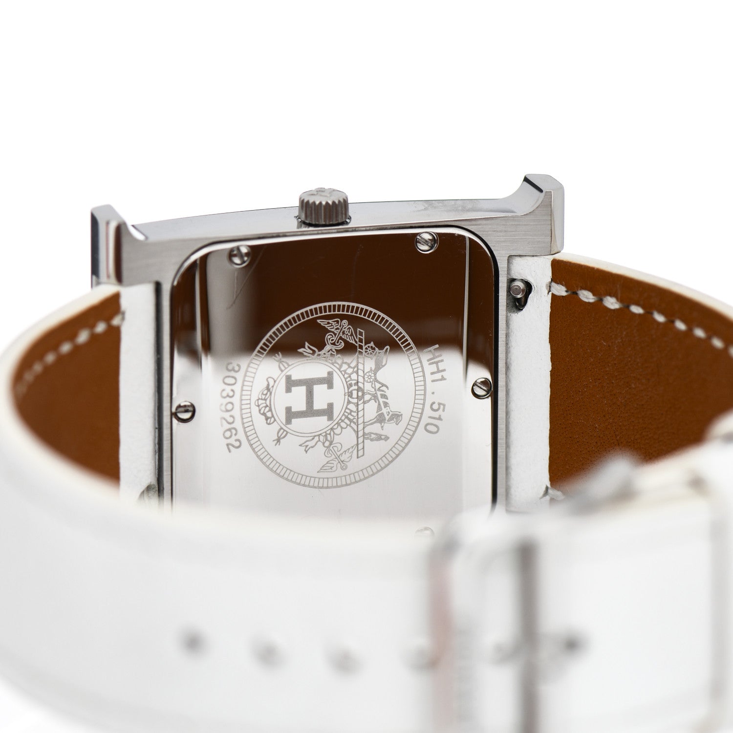 Hermes Stainless Steel Epsom 26mm Heure H Hour Quartz Watch Blanc 4 of 5