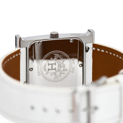 Hermes Stainless Steel Epsom 26mm Heure H Hour Quartz Watch Blanc 4 of 5