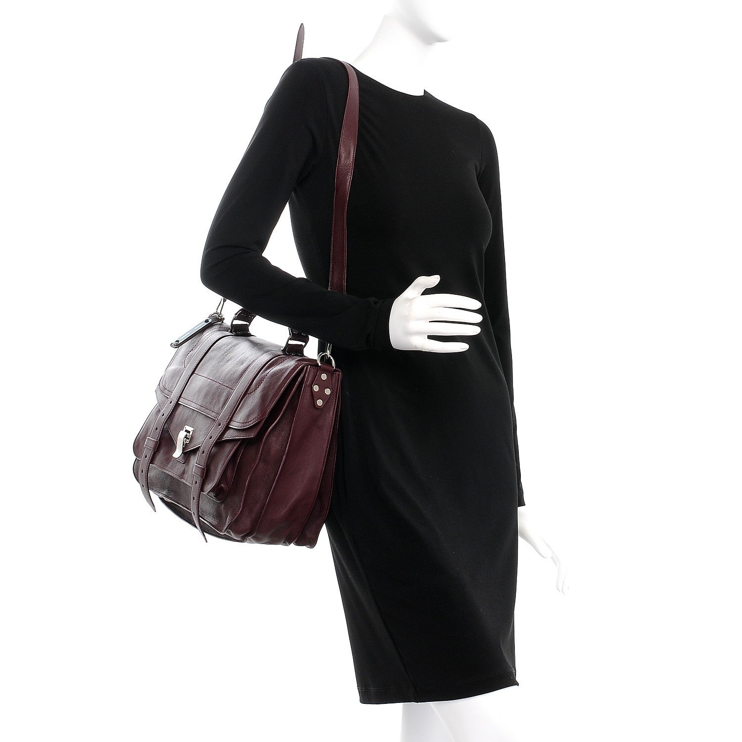Proenza Schouler Lambskin Large PS1 Satchel Burgundy 3 of 8