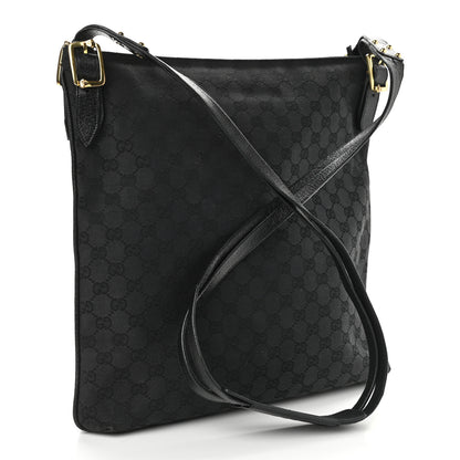 Gucci Monogram Flat Messenger Bag Black 2 of 9