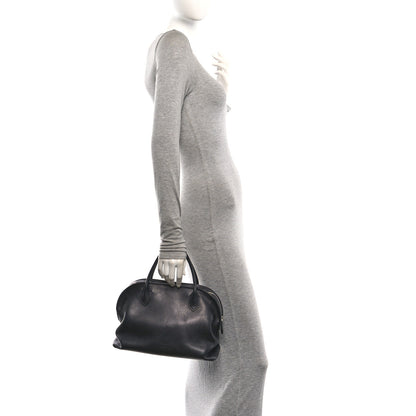 The Row Polished Saddle Calfskin Agnes Bag Black 2 of 9