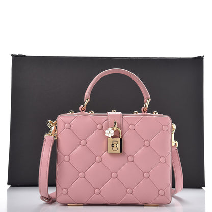 Dolce & Gabbana Lambskin Quilted Box Bag Pink 7 of 7