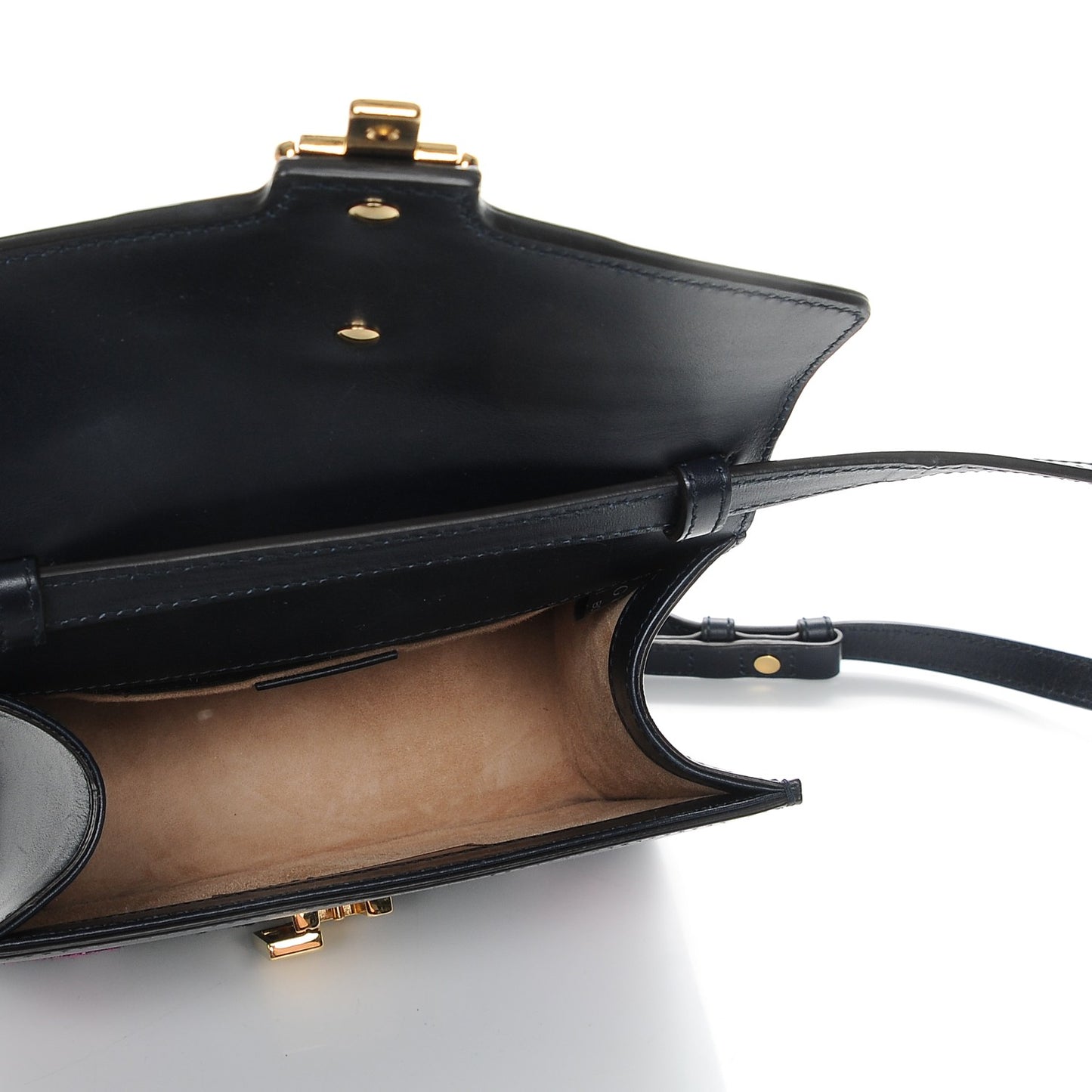 Calfskin Embroidered Mini Sylvie Top Handle Bag Blue