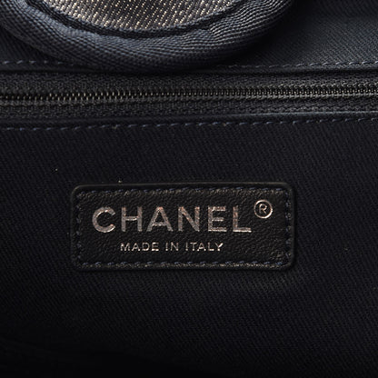 Chanel Denim Large Deauville Tote Dark Blue 7 of 9