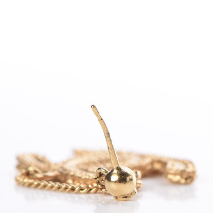 Chanel CC Drop Earrings Matte Gold 6 of 6