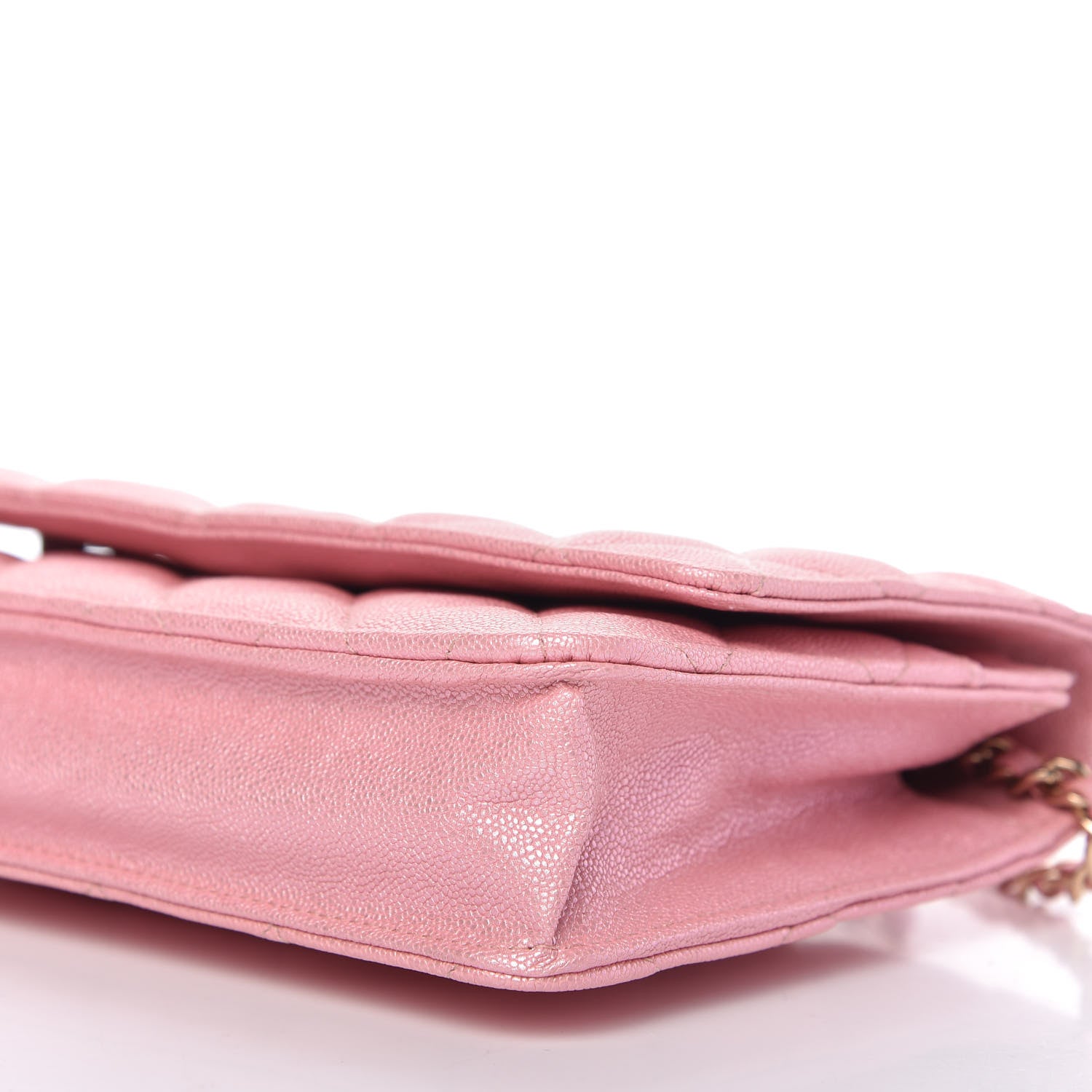 Chanel Iridescent Caviar Quilted Wallet on Chain WOC Rose Pink 7 of 11