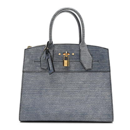 Louis Vuitton Epi City Steamer MM Blue Jean 1 of 9