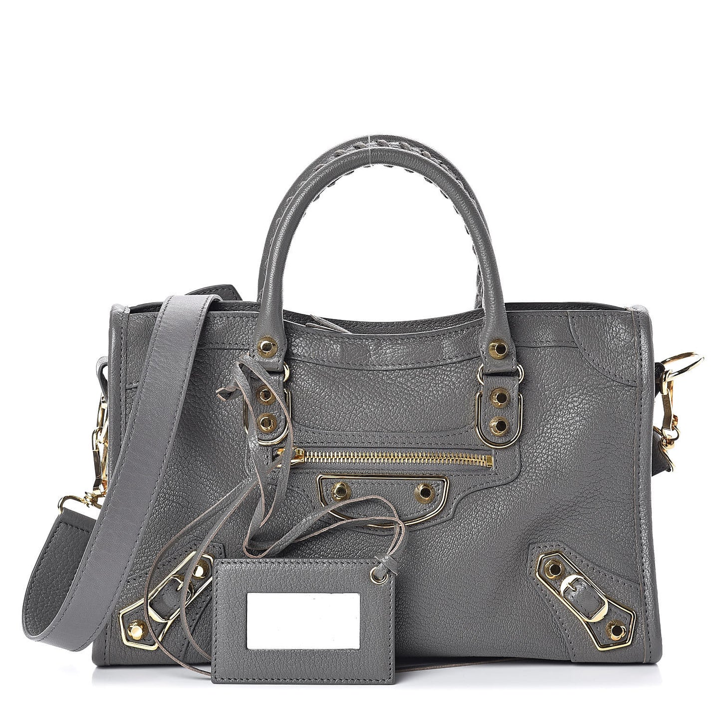 Chevre Gold Metallic Edge Hardware S City Gris Acier