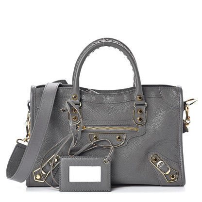 Balenciaga Chevre Gold Metallic Edge Hardware S City Gris Acier 1 of 9