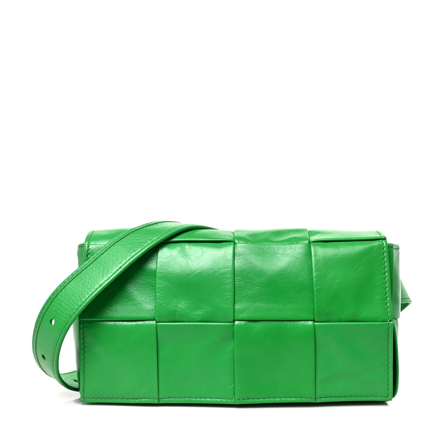 Bottega Veneta Paper Calfskin Intreccio Cassette Belt Bag Parakeet 1 of 8
