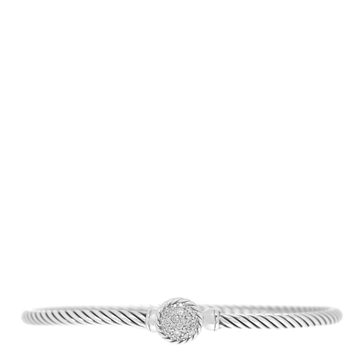 David Yurman Sterling Silver Diamond 3mm Chatelaine Bracelet 1 of 3