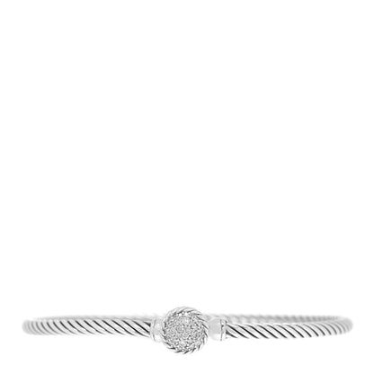 David Yurman Sterling Silver Diamond 3mm Chatelaine Bracelet 1 of 3