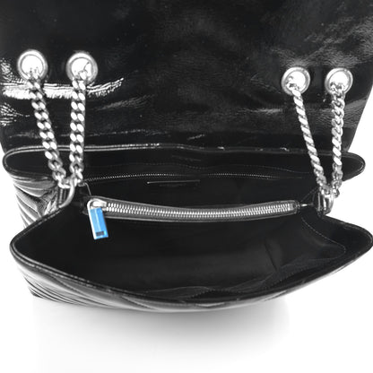 Saint Laurent Patent Y Quilted Monogram Medium Loulou Chain Satchel Black 6 of 9