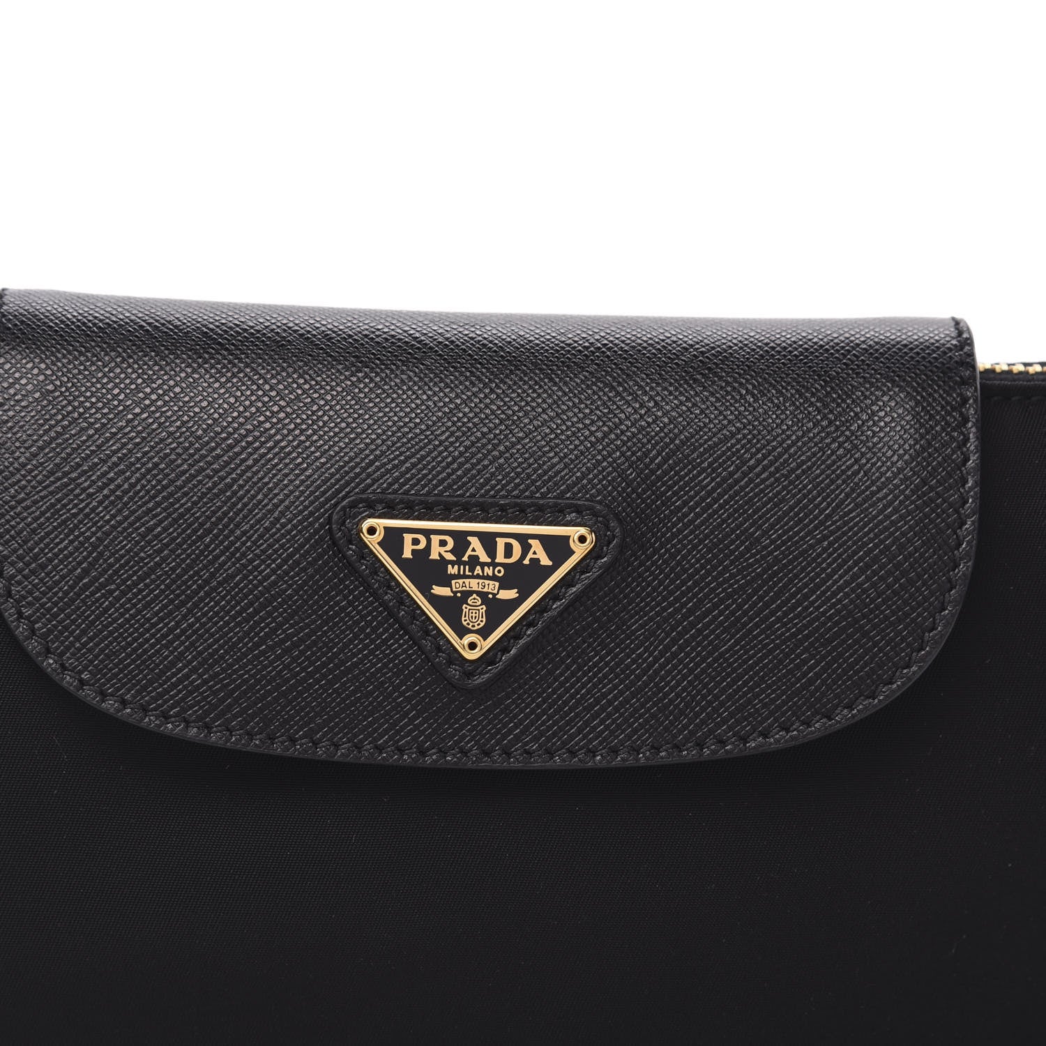 Prada Tessuto Nylon Saffiano Crossbody Bag Black 9 of 9