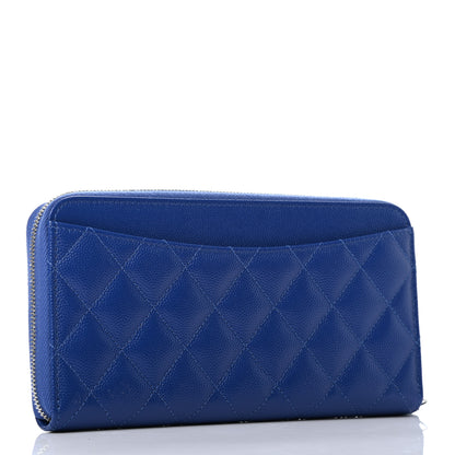 Chanel Caviar Quilted Large Gusset Zip Around Wallet Blue 2 of 7