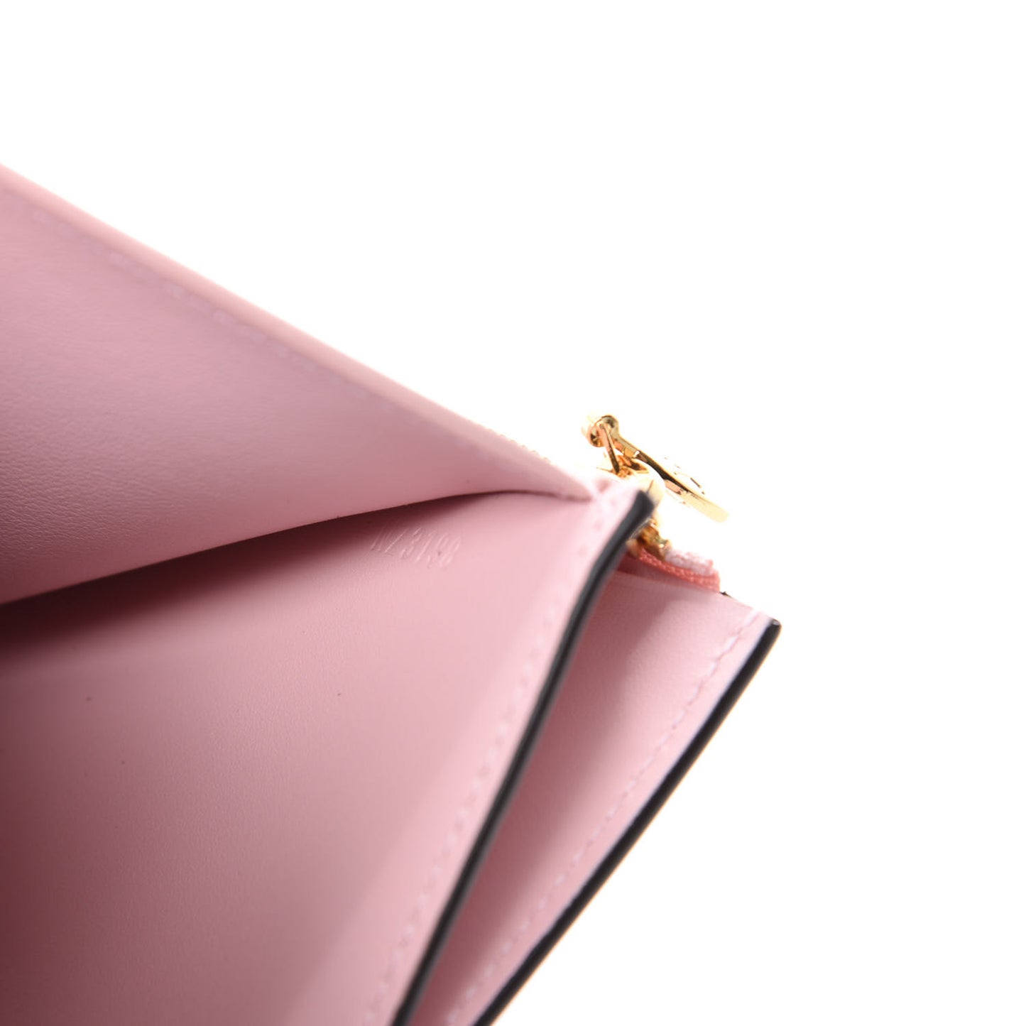 Patent Calfskin Monogram Cherrywood Compact Wallet Rose Ballerine