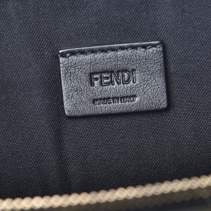 Fendi Vitello Dolce Fox Fur Monster Eyes Mini 2Jours Pouch Black Yellow 8 of 21