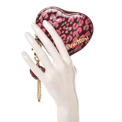Louis Vuitton Vernis Leopard Coeur Heart Coin Purse Rouge Fauviste 2 of 6