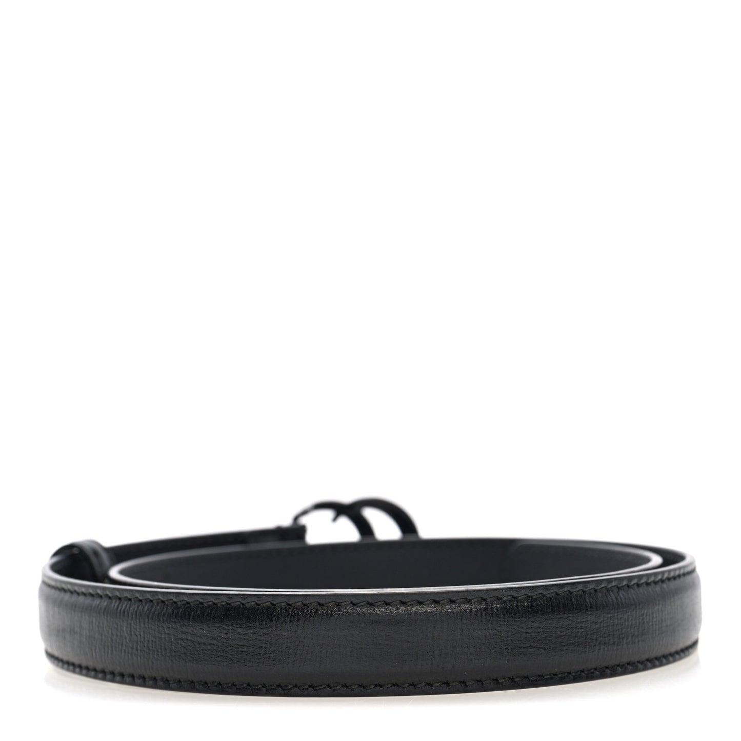 Azalea Calfskin Enamel Monochrome Double G 20mm Belt 70 28 Black