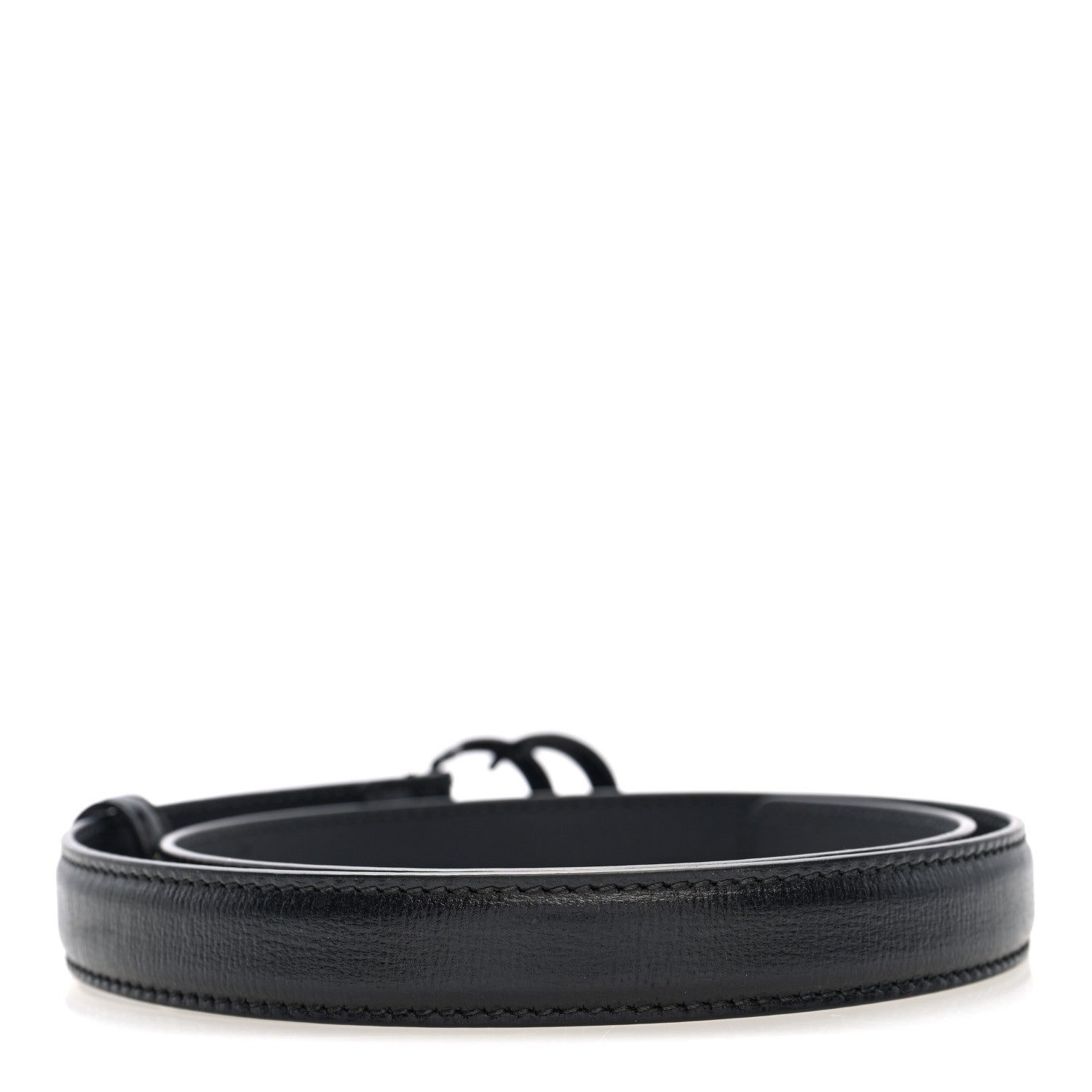 Gucci Azalea Calfskin Enamel Monochrome Double G 20mm Belt 70 28 Black 2 of 4