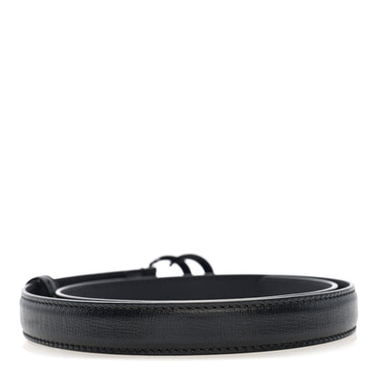 Gucci Azalea Calfskin Enamel Monochrome Double G 20mm Belt 70 28 Black 2 of 4